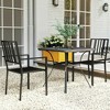 Resenkos Patio Dining Chairs, Outdoor Dining Set, Galvanized Steel, Brown - 4 of 4