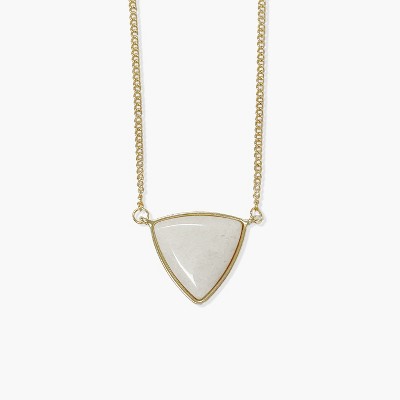 Sanctuary Project by sanctuaire White Pearlescent Statement Triangle Pendant Necklace Gold