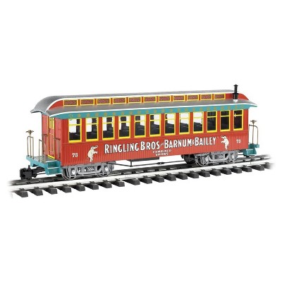 Bachmann Trains 92711 Ringling Bros. & Barnum & Bailey Jackson Sharp #73 Coach Car Large G Scale Model Train with Metal Wheels and Vintage Graphics