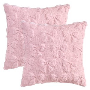 REGALWOVEN Easter Rabbit Jacquard Soft Plush Throw Pillow Covers Set of 2 for Bedroom Sofa Home Decor 18 x 18 Inch - 1 of 4