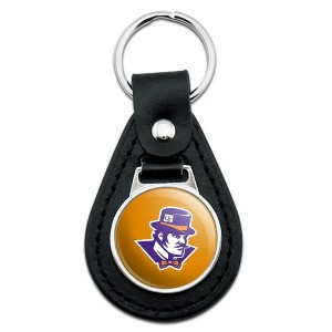 University of Evansville Secondary Logo Black Leather Keychain - 1 of 4