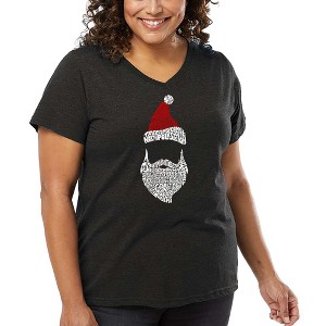 LA Pop Art Women's Word Art V-Neck - Santa Claus - 1 of 4