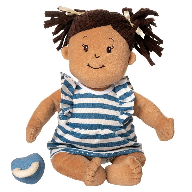 Manhattan Toy Baby Stella Beige with Brown Hair 15" Soft First Baby Doll, 4 of 13