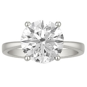 Solitaire 4Ct Round Cut Engagement Ring for Women Sterling Silver 8A CZ Ginger Lyne Collection - 1 of 4