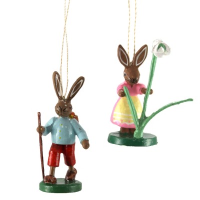 Holiday Ornament 3.75" Vintage Easter Bunny Couple Easter  -  Tree Ornaments