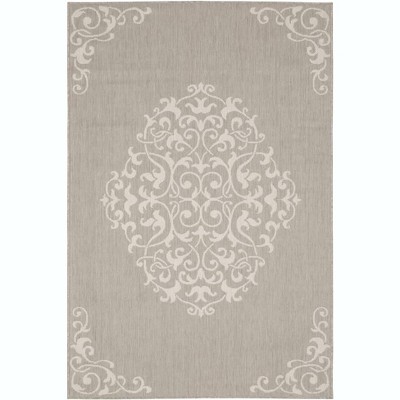 Oriental Weavers Portofino 6649W Taupe/ Ivory Indoor/Outdoor Area Rug - 1'10" x 7'3"