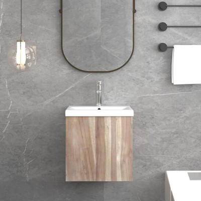VidaXL Wall-mounted Bathroom Cabinet 16.1"x15"x15.7" Solid Wood Teak