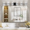 DOMETOUR 43'' Black LED Bathroom Vanity Light, 6-Light Wall Mounted Fixture with Crystal Sand Acrylic Shades for Mirror - 2 of 4