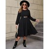 Coolmee Women Plus Size Fall Dresses Crew Neck Long Sleeve Flowy Casual Ribbed Knit Sweater Dress with Belt - 4 of 4
