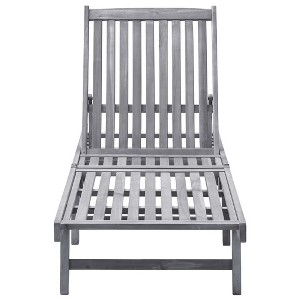 vidaXL Sunlounger Grey wash Solid Acacia wood Standard Height-Adjustable - 1 of 4