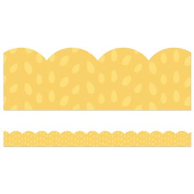 Carson Dellosa Education Grow Together Yellow with Painted Dots Scalloped Borders, 39 Feet (Pack of 6)
