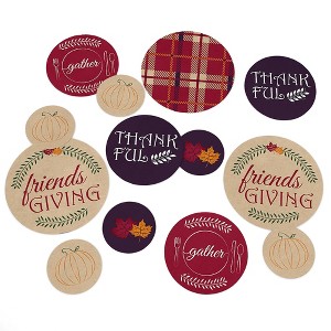 Big Dot of Happiness Friends Thanksgiving Feast - Friendsgiving Party Giant Circle Confetti - Party Decorations - Large Confetti 27 Count - 1 of 4