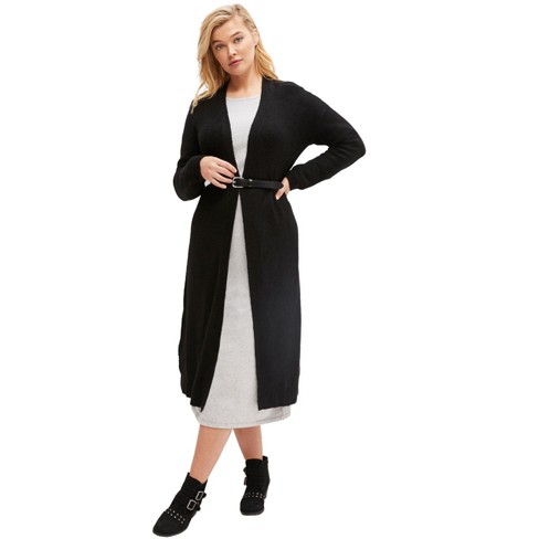 Ellos Women's Plus Size Nolita Duster Cardigan, 3x - Black : Target