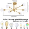 POWLIG 6-Light Gold Mid Century Modern Nordic Sputnik Chandelier Flush Mount - 4 of 4