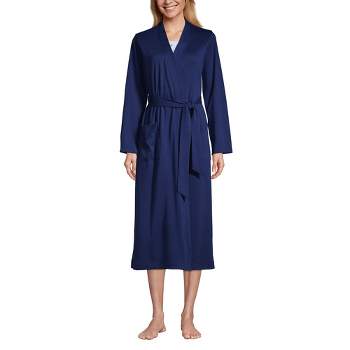 Best Deal for Lands' End Womens Serious Sweats Hooded Robe Radiant Navy
