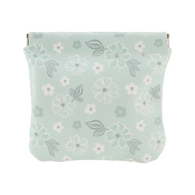 Unique Bargains Women's Snap Closure Cosmetic Bag Green 1 Pc