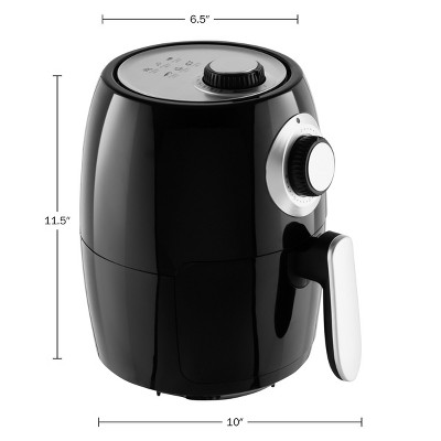 Compact Black 2.3-Quart Electric Air Fryer with Nonstick Interior