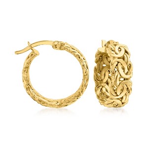 Ross-Simons 18kt Yellow Gold Byzantine-Link Hoop Earrings - 1 of 4