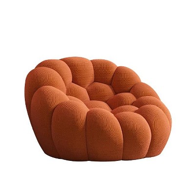 SYFERLORY 47'' Bubble Couch, Morden Lazy Sofa, High-Density Foam Sofa, Orange