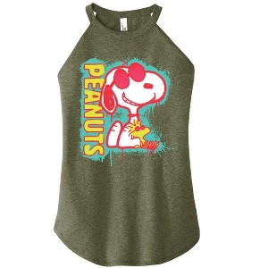 Women's - Peanuts - Peanuts Snoopy Woodstock Graphic High Neck Tank - 1 of 3