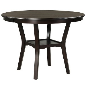 Costway 42'' Round Dining Table 2-tier Kitchen Living Room Table  w/Storage Shelf - 1 of 4