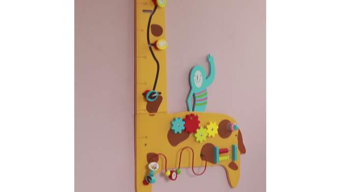 ShpilMaster Wooden Giraffe Sensory Wall Game, Activity Toy Growth Chart for Playroom, Nursery, Preschool, and Doctors' Office, 2 of 16, play video