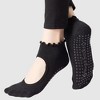 Anna-Kaci Women's 3-Pack Non-Slip Ballet Cut Ankle Socks with Ruffled Trim and Grip Soles for Yoga or Daily Wear - 4 of 4