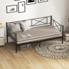 Tangkula Twin Size Metal Daybed Frame Home Modern 2-in-1 Sofa Bed with Under-bed Storage & Railings Heavy-duty Metal Slats Platform Bed White/Black - 3 of 4