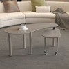 FONTOI Contemporary Rotatable Cocktail Table, 360 Rotating Coffee Table Sintered Stone Tabletop Living Room Bedroom Office Home, Brown, 52"*26.4"*5.7" - 4 of 4