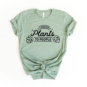 Simply Sage Market Women's I Prefer Plants To People Short Sleeve Graphic Tee - 1 of 3
