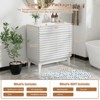 ROOMTEC 24 in. Bathroom Vanity with Ceramic Sink, Mid-Century Cabinet with 2 Soft-Close Doors, Freestanding, Wood Grain Laminate, Walnut - 3 of 4
