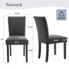 Modern Dining Chairs Set of 2, Upholstered Fabric Kitchen Chairs with Nailhead Trim, Comfortable Dining Chairs for Small Space Apartment, Home - 4 of 4