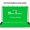 MaseiKar Photo Studio Backdrop Support System,Adjustable Background Stand with 4 Crossbars,6 Backdrop Clamps,2 Sandbags and Carrying Bag - 3 of 4