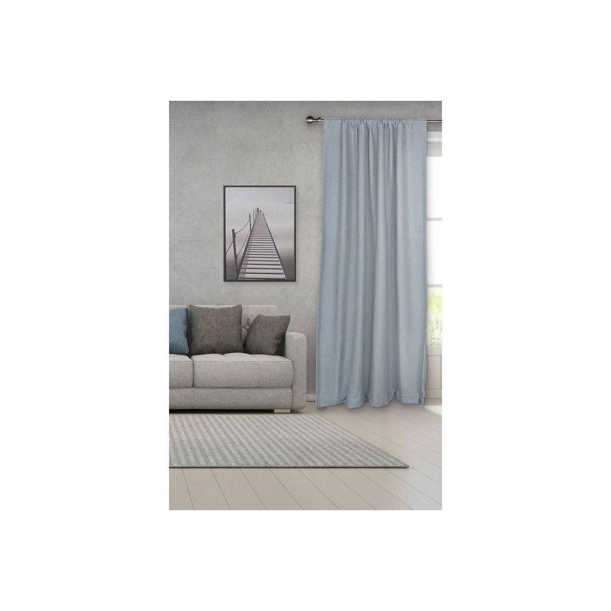 Decorative Drapery Single Rod Set with Lined Ball Finials - Lumi Home Furnishings - thumbnail 2