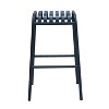 HomeRoots Set of Two 30" Dark Blue Steel Backless Bar Height Bar Chairs - 4 of 4