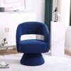 Swivel Accent Chair, Armchair, Round Fabric Barrel Chair, With Armrests, Lazy Sofa, Comfy Chair, Accent Barrel Chair - 2 of 4