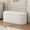 CAVINAS Modern Oval Chenille Ottoman Bench with Internal Storage,Upholstered Fabric Storage Bench for Bedroom,Living Room - 2 of 4