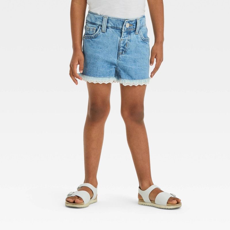 Toddler Girls' Lace Cut-Off Jean Shorts - Cat & Jack™, 1 of 8