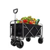 VisioGear Outdoor Serving Carts, Portable Folding Beach Wagons with Wheels, Collaspible Cart with Handle, Black, 37.79"*24.41"*42.51" - 3 of 4