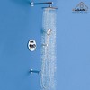 CASA INC 9.5 inches Round Wall Mount Dual Shower Heads with Handheld Spray (Valve Included) in Brushed Nickel - 3 of 4