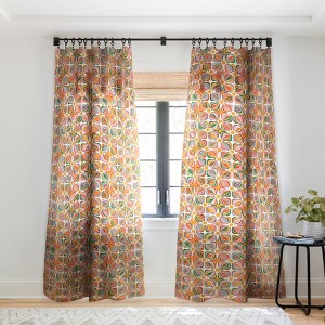 Evamatise Abstract Flowers Summer Holiday Single Panel Sheer Window Curtain - Deny Designs - 1 of 4