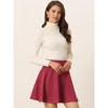 INSPIRE CHIC Women's Basic Faux Suede Flared Casual Mini Skater Skirt - 4 of 4