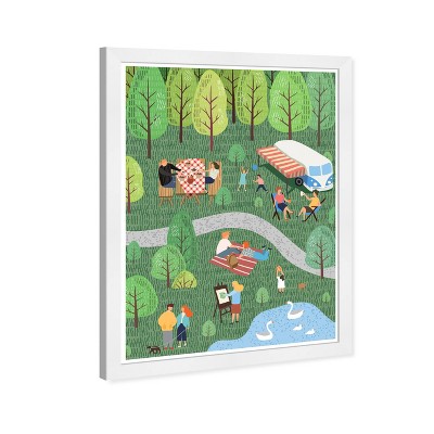 13" x 19" Fun in the Woods Entertainment and Hobbies Framed Wall Art Green - Olivia's Easel: Modern Decor, Nature Theme