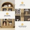 Garvee Arched Bookshelf with Doors - Glass Doors - 15.83 inches deep by 71.4 inches tall rustic ambiance premium wood display cabinet - 2 of 4