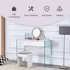 FURNIinspire Vanity Tables Environmental Protection MDF Minimalist Vanity Table, Dresser With Double Drawer Storage Space, White, 39.3"*15.7"*29.5" - 4 of 4