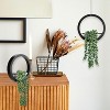 Attop 2 Pack Fake Plants Hanging Artificial Succulents Plants in Black Pots for Living Room Bathroom Accessories Wall Decor - 4 of 4