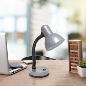 Creekwood Home Essentix 14.25" Traditional Metal Desk Lamp with Flexible Gooseneck - 1 of 4