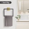 Itopfox 5 Piece Black and Gold Bathroom Hardware Set SUS304 Stainless Steel Wall Mounted 23.6 Inch Towel Bar Towel Ring Hook - 3 of 4