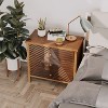 JIONJOY Modern Geometric Dresser - 3-Drawer Nightstand with Fluted Carved Design - 2 of 3