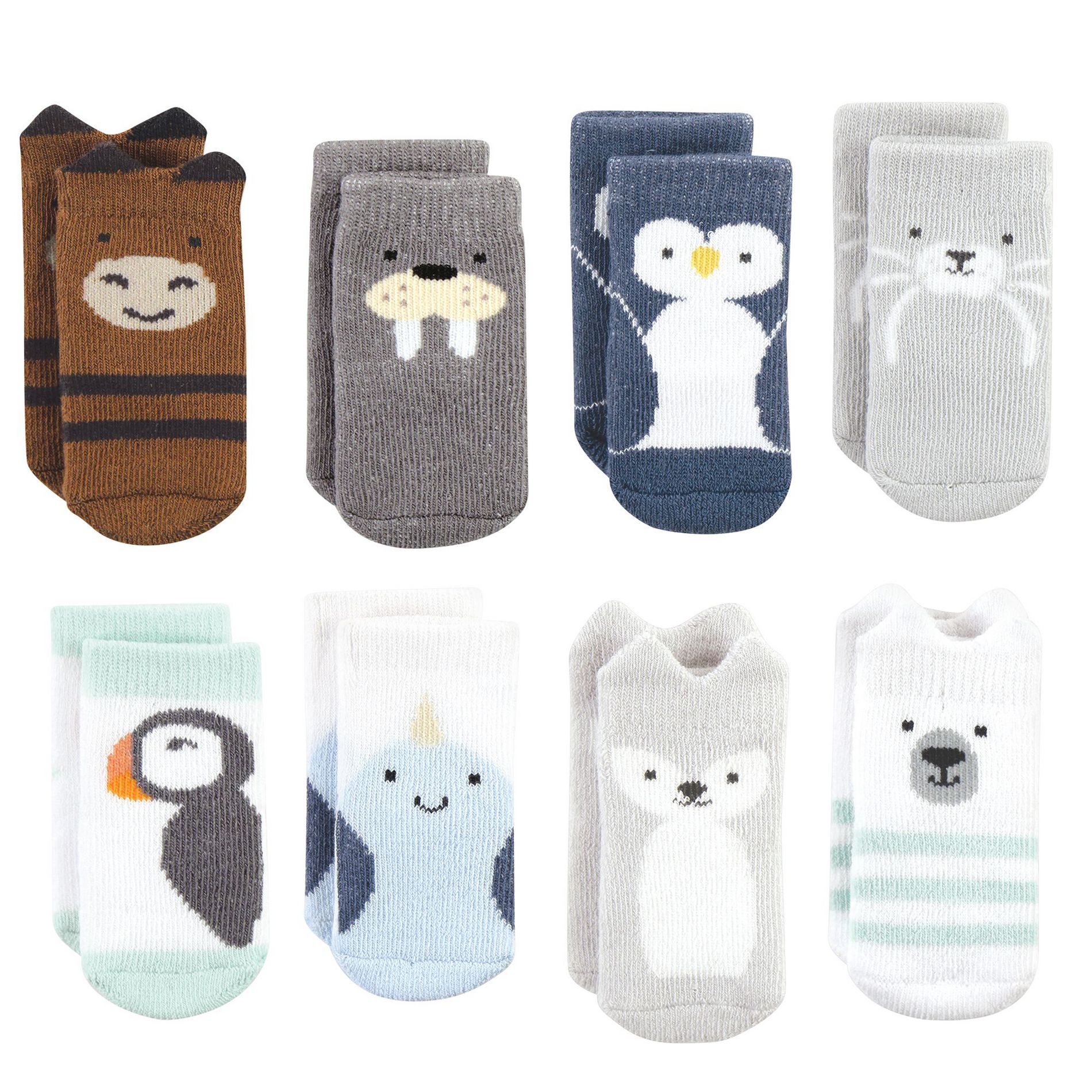 Hudson Baby Basics Infant Baby Cozy Terry Socks 8-Pack